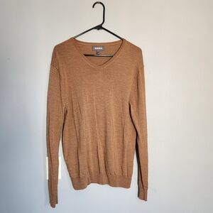 Bonobos Men's 100% Wool Tan V-Neck Sweater